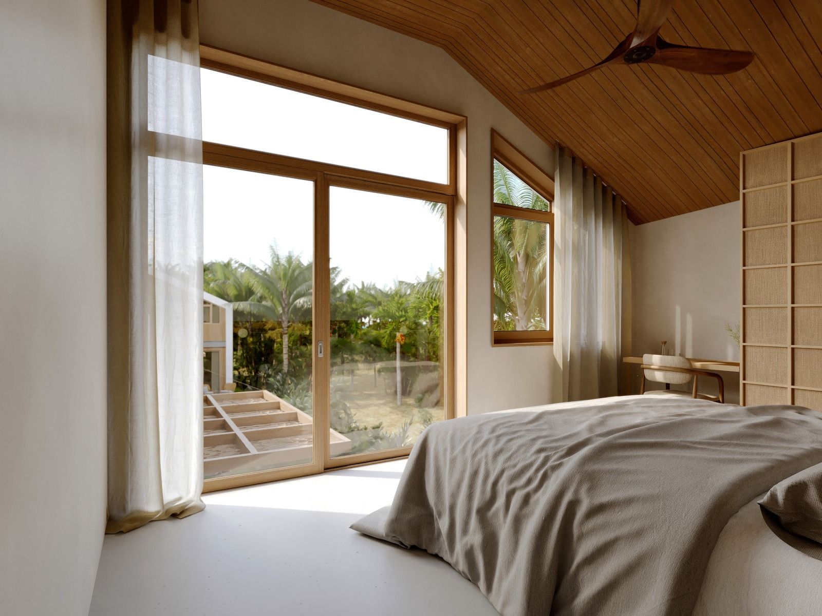Bay Villa bedroom with balcony